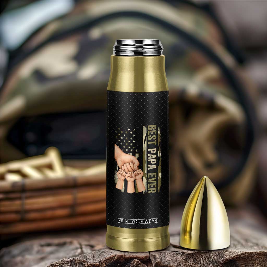 Best Papa Ever Bullet Tumbler Being A Dad Is An Honor Vintage Camo Flag Father's Day TB11 Print Your Wear