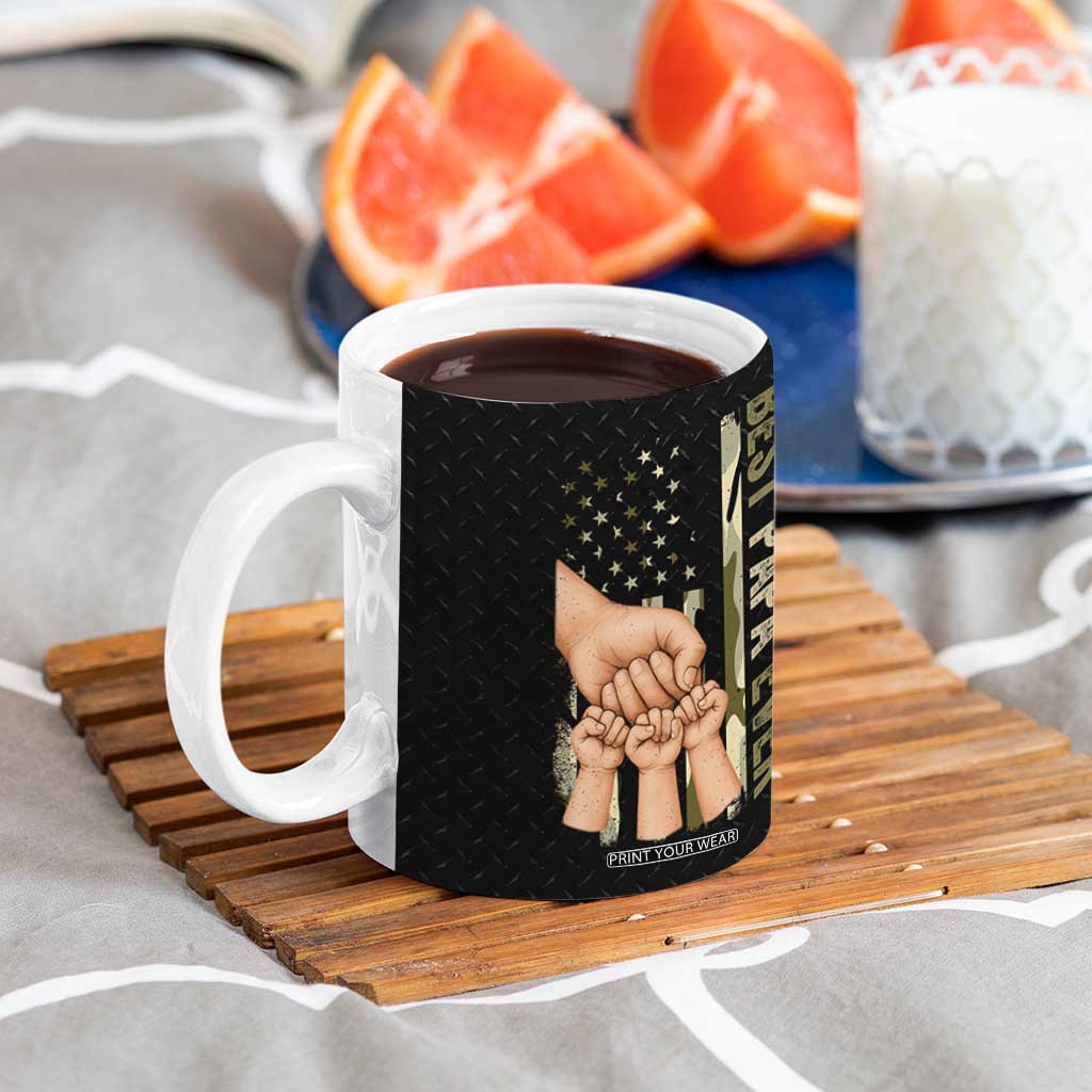 Best Papa Ever Coffee Mug Being A Dad Is An Honor Vintage Camo Flag Father's Day TB11 Print Your Wear