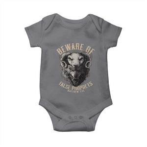 Beware Of False Prophets Baby Onesie Christian Sheep Wolf TS11 Charcoal Print Your Wear