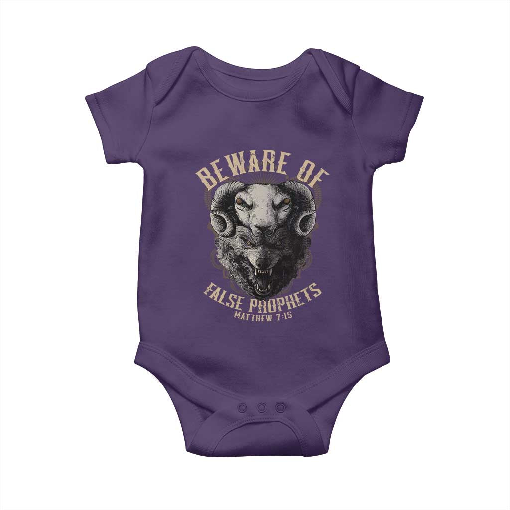 Beware Of False Prophets Baby Onesie Christian Sheep Wolf TS11 Purple Print Your Wear