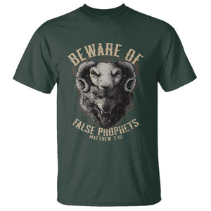 Beware Of False Prophets T Shirt Christian Sheep Wolf TS11 Dark Forest Green Print Your Wear