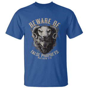 Beware Of False Prophets T Shirt Christian Sheep Wolf TS11 Royal Blue Print Your Wear