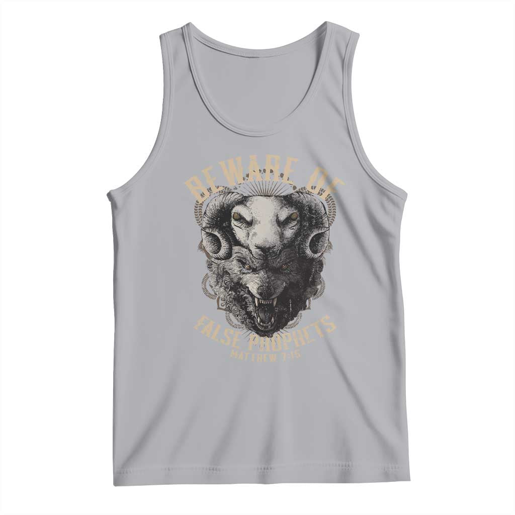 Beware Of False Prophets Tank Top Christian Sheep Wolf TS11 Athletic Heather Print Your Wear