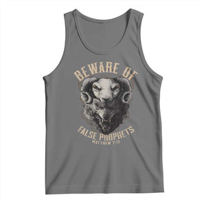 Beware Of False Prophets Tank Top Christian Sheep Wolf TS11 Black Heather Print Your Wear