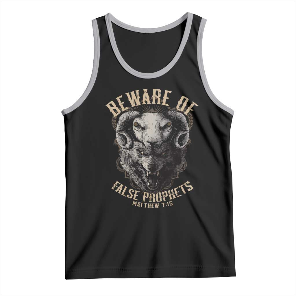 Beware Of False Prophets Tank Top Christian Sheep Wolf TS11 Black Athletic Heather Print Your Wear