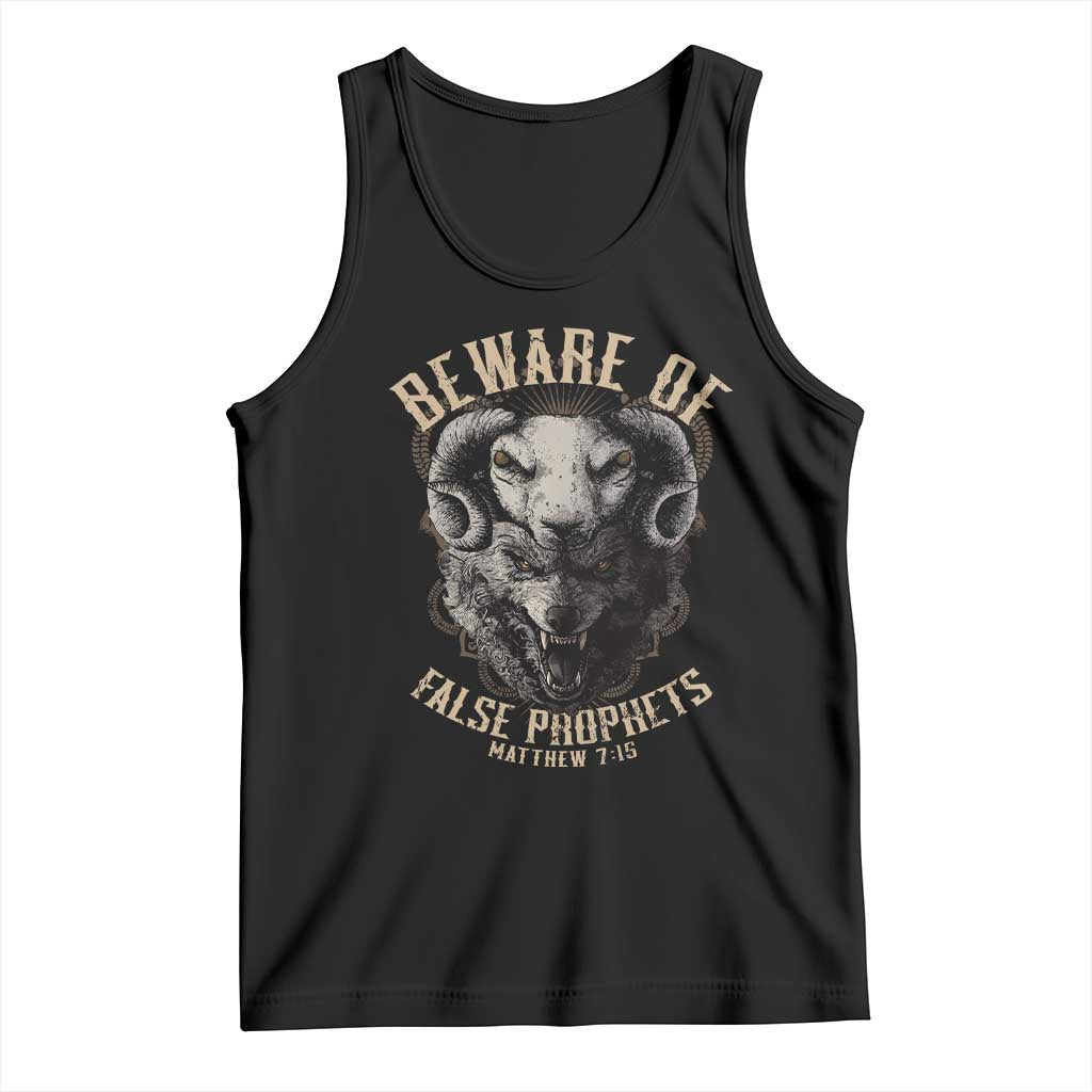 Beware Of False Prophets Tank Top Christian Sheep Wolf TS11 Black Print Your Wear
