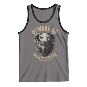 Beware Of False Prophets Tank Top Christian Sheep Wolf TS11 Deep Heather Black Print Your Wear