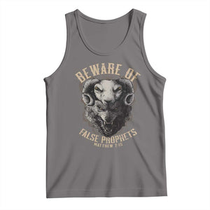 Beware Of False Prophets Tank Top Christian Sheep Wolf TS11 Deep Heather Print Your Wear