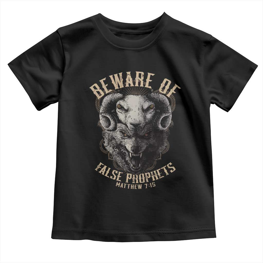 Beware Of False Prophets Toddler T Shirt Christian Sheep Wolf TS11 Black Print Your Wear