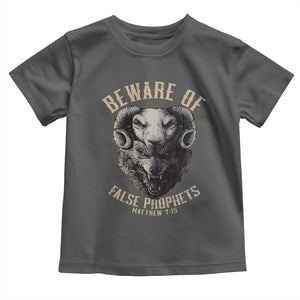 Beware Of False Prophets Toddler T Shirt Christian Sheep Wolf TS11 Dark Heather Print Your Wear