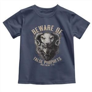Beware Of False Prophets Toddler T Shirt Christian Sheep Wolf TS11 Navy Print Your Wear