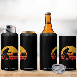 Bigfoot BBQ 4 in 1 Can Cooler Tumbler Funny Barbecue Sasquatch Lovers Dad Grill Gift TS10 Print Your Wear