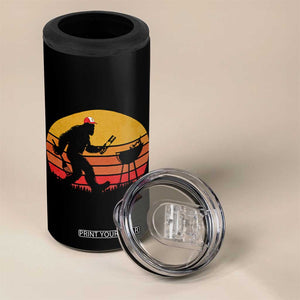 Bigfoot BBQ 4 in 1 Can Cooler Tumbler Funny Barbecue Sasquatch Lovers Dad Grill Gift TS10 Print Your Wear