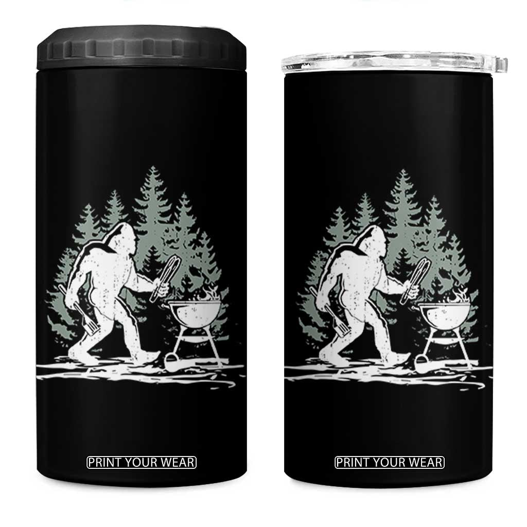 Bigfoot BBQ 4 in 1 Can Cooler Tumbler Funny Sasquatch Barbecue Dad Grill Gift TS10 One Size: 16 oz Black Print Your Wear