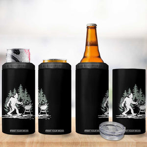 Bigfoot BBQ 4 in 1 Can Cooler Tumbler Funny Sasquatch Barbecue Dad Grill Gift TS10 Print Your Wear
