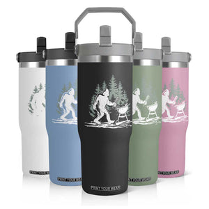 Bigfoot BBQ Flip Straw Tumbler Funny Sasquatch Barbecue Dad Grill Gift TS10 Print Your Wear