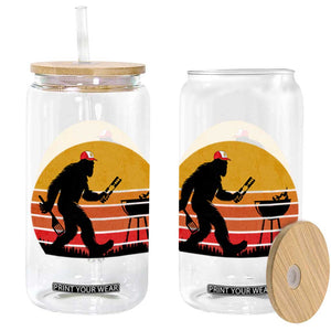 Bigfoot BBQ Glass Can Funny Barbecue Sasquatch Lovers Dad Grill Gift TS10 Black Print Your Wear