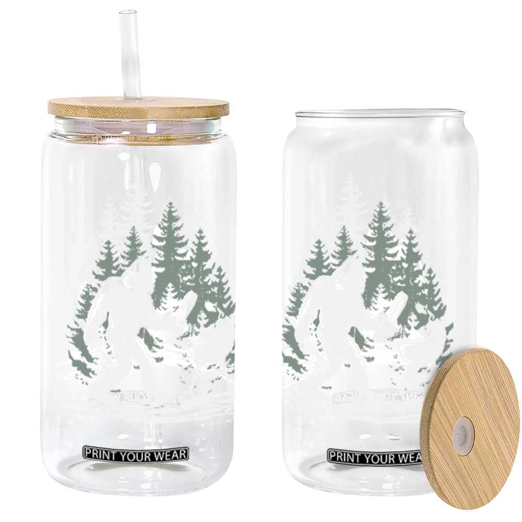 Bigfoot BBQ Glass Can Funny Sasquatch Barbecue Dad Grill Gift TS10 Black Print Your Wear