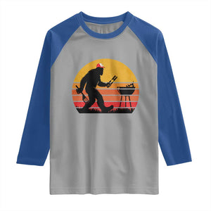 Bigfoot BBQ Raglan Shirt Funny Barbecue Sasquatch Lovers Dad Grill Gift TS10 Sport Gray Royal Print Your Wear