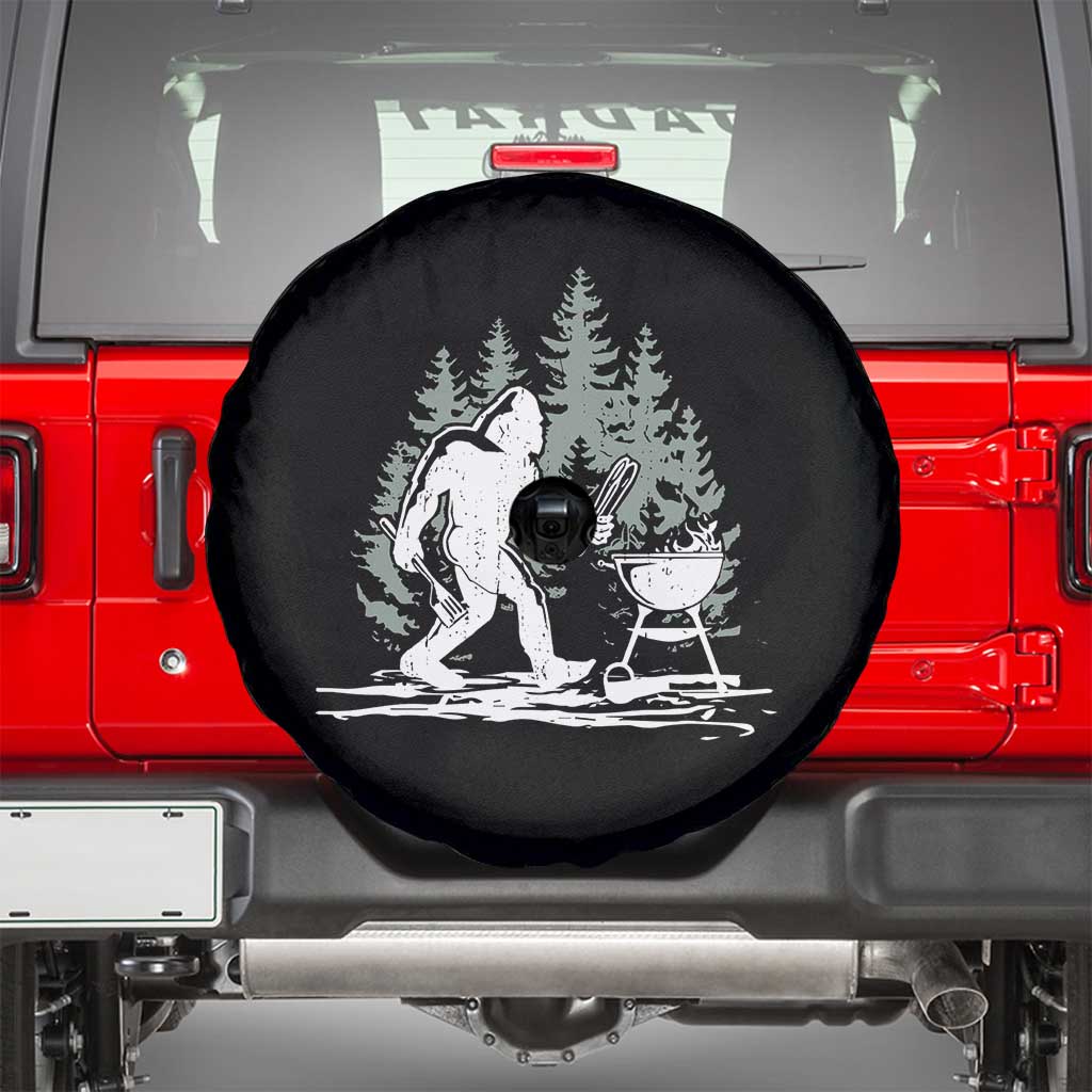 Bigfoot BBQ Spare Tire Cover Funny Sasquatch Barbecue Dad Grill Gift TS10 Black Print Your Wear