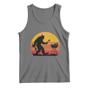 Bigfoot BBQ Tank Top Funny Barbecue Sasquatch Lovers Dad Grill Gift TS10 Black Heather Print Your Wear