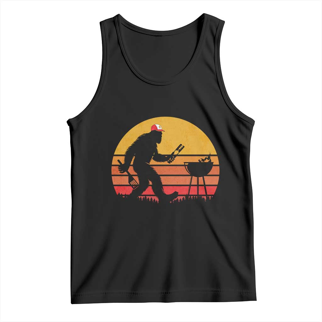 Bigfoot BBQ Tank Top Funny Barbecue Sasquatch Lovers Dad Grill Gift TS10 Black Print Your Wear