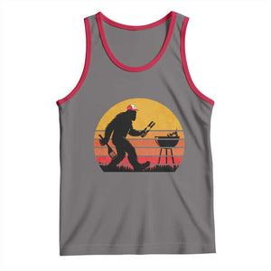 Bigfoot BBQ Tank Top Funny Barbecue Sasquatch Lovers Dad Grill Gift TS10 Deep Heather Red Print Your Wear