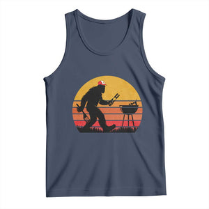 Bigfoot BBQ Tank Top Funny Barbecue Sasquatch Lovers Dad Grill Gift TS10 Navy Print Your Wear