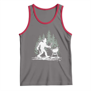 Bigfoot BBQ Tank Top Funny Sasquatch Barbecue Dad Grill Gift TS10 Deep Heather Red Print Your Wear