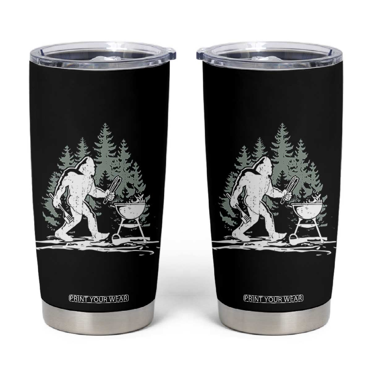 Bigfoot BBQ Tumbler Cup Funny Sasquatch Barbecue Dad Grill Gift TS10 Black Print Your Wear