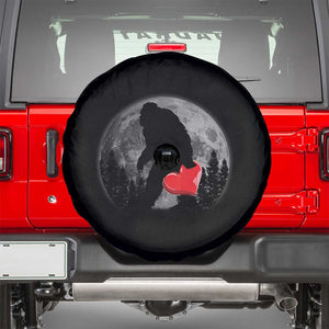 Bigfoot Heart Valentines Day Spare Tire Cover Funny Valentine Sasquatch Lovers TS10 Black Print Your Wear