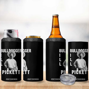 Bill Pickett 4 in 1 Can Cooler Tumbler Bulldogger Black Cowboy Western Legend Vintage TS02 Print Your Wear