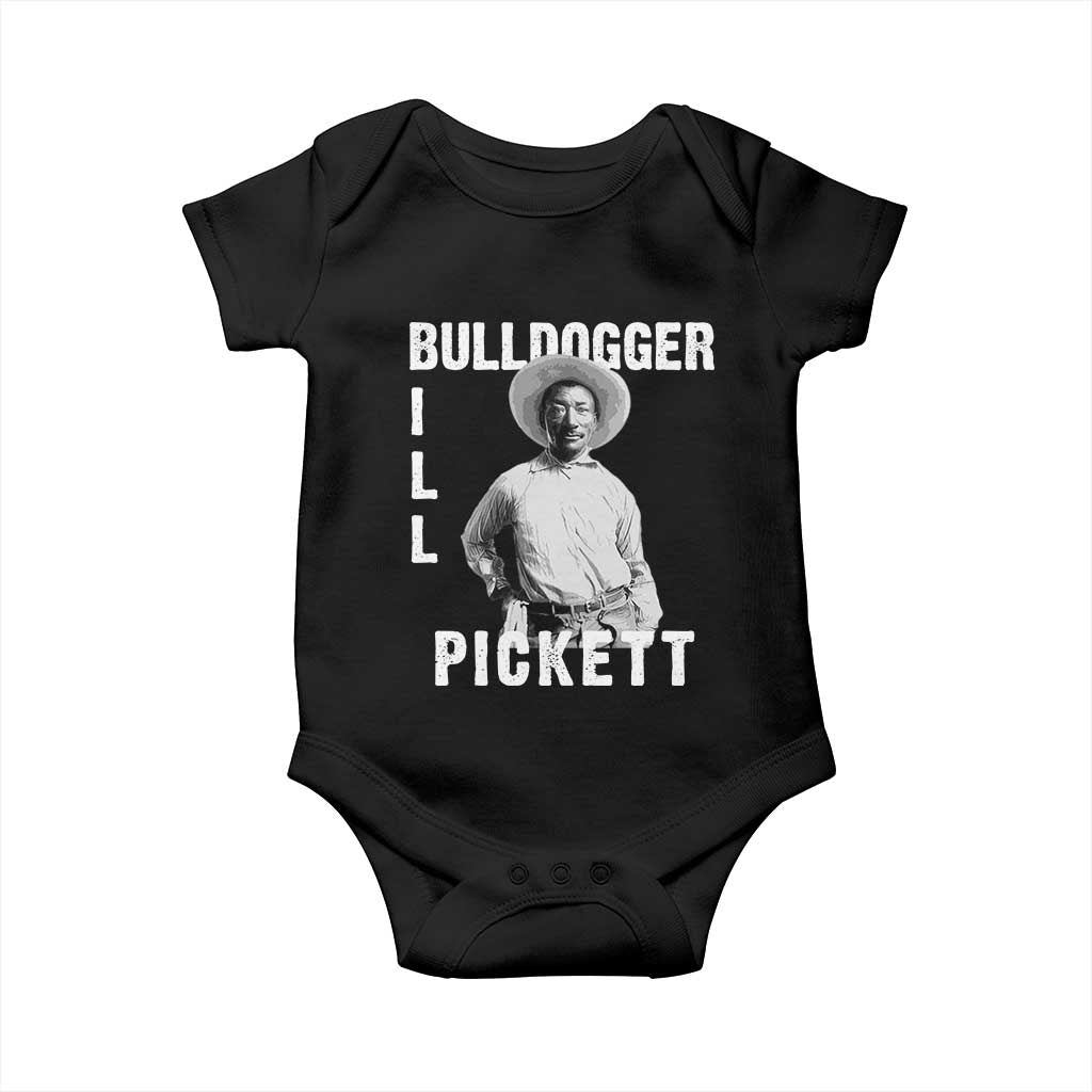 Bill Pickett Baby Onesie Bulldogger Black Cowboy Western Legend Vintage TS02 Black Print Your Wear