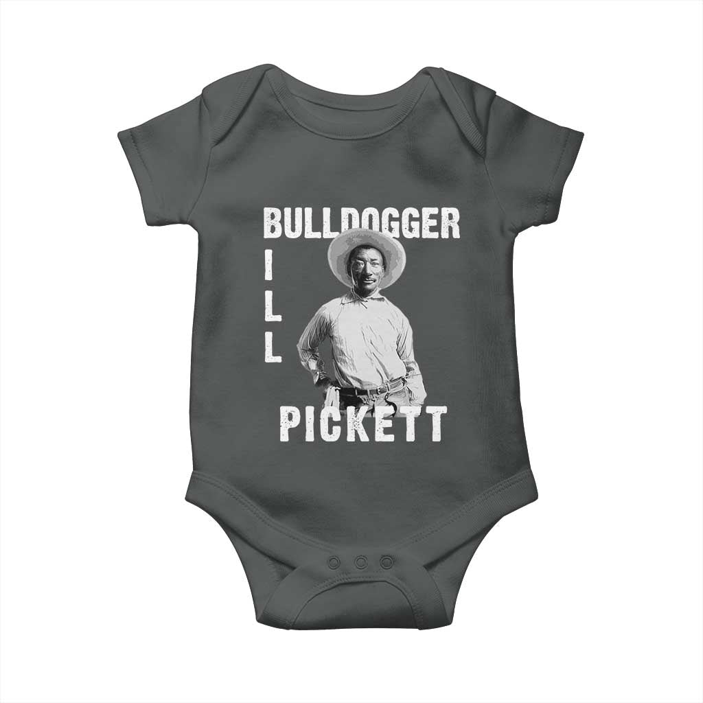 Bill Pickett Baby Onesie Bulldogger Black Cowboy Western Legend Vintage TS02 Dark Heather Print Your Wear