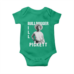Bill Pickett Baby Onesie Bulldogger Black Cowboy Western Legend Vintage TS02 Irish Green Print Your Wear