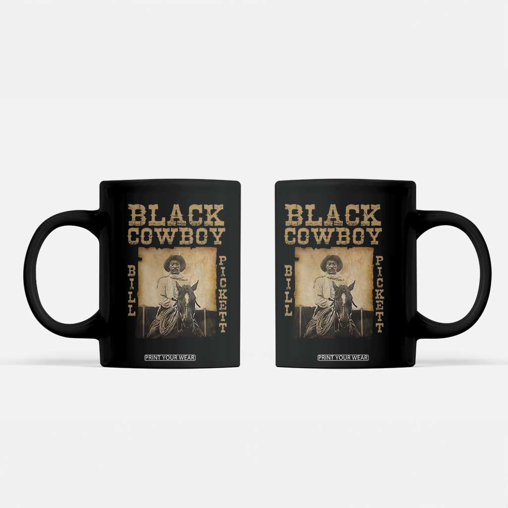 Bill Pickett Coffee Mug Black Cowboy Western Legend Vintage TS02 Black Print Your Wear