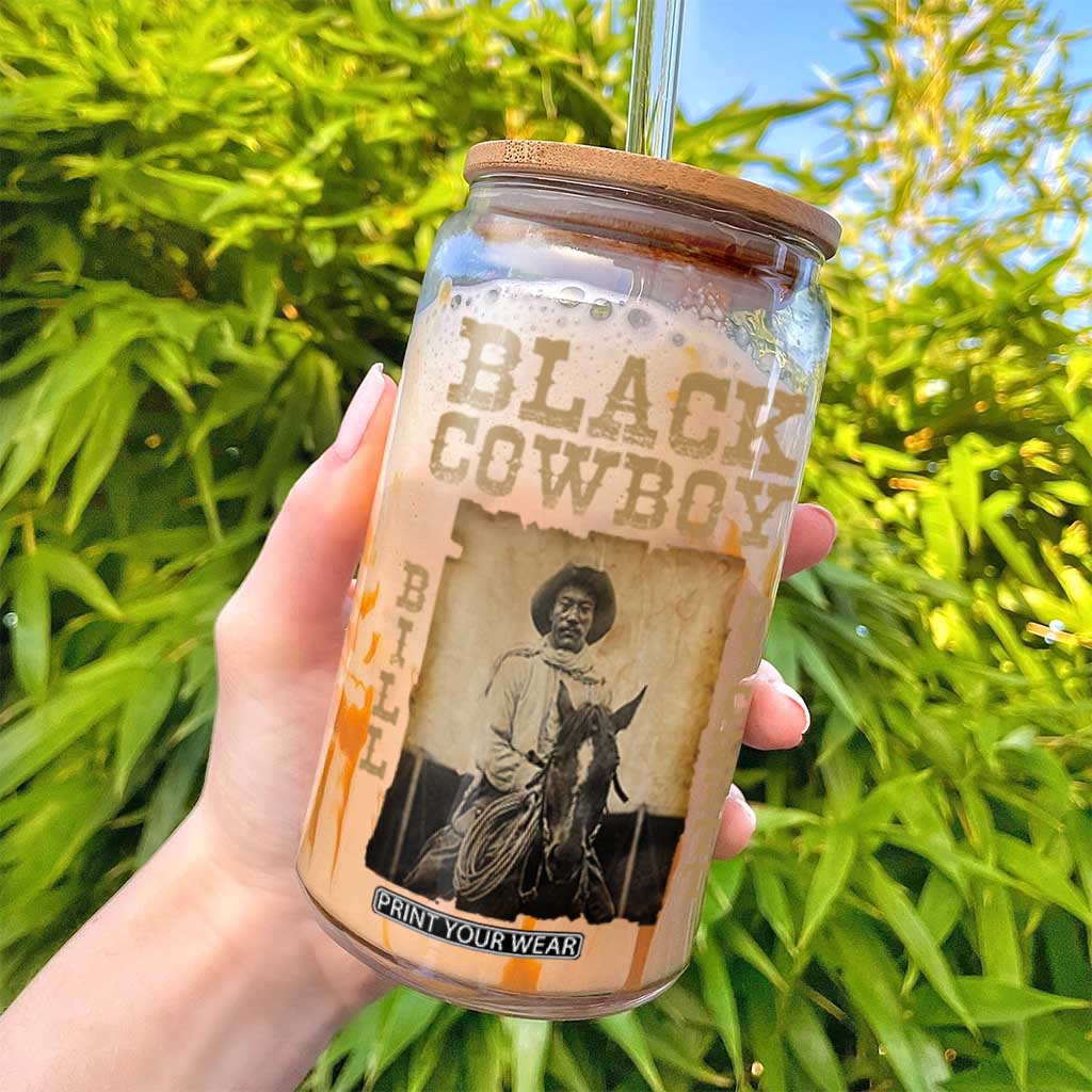 Bill Pickett Glass Can Black Cowboy Western Legend Vintage TS02 Print Your Wear