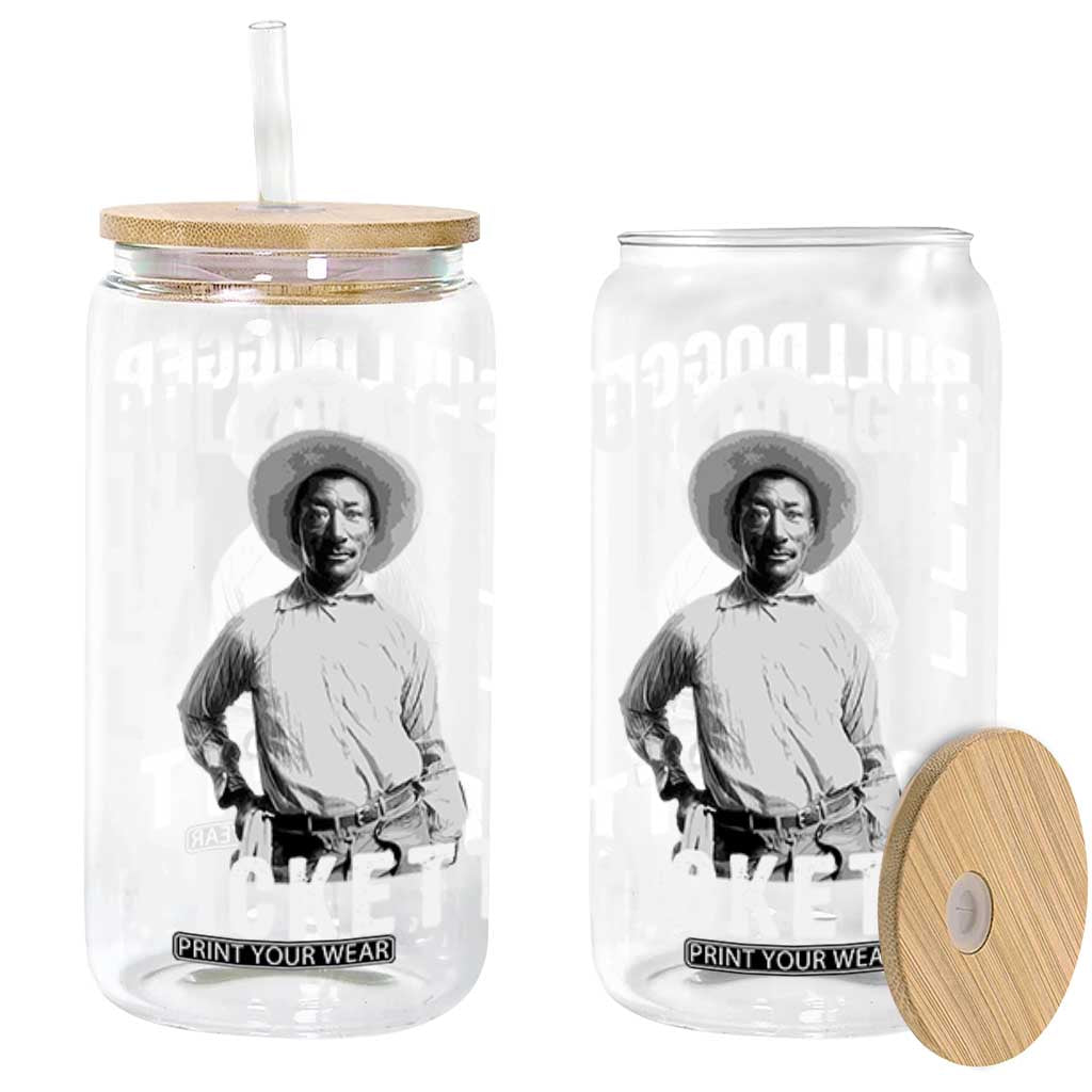 Bill Pickett Glass Can Bulldogger Black Cowboy Western Legend Vintage TS02 Black Print Your Wear