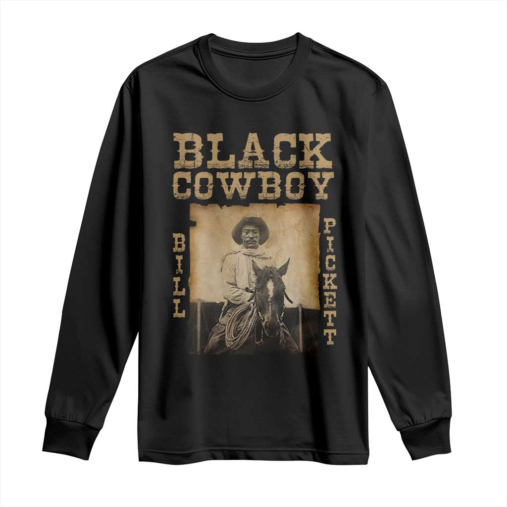 Bill Pickett Long Sleeve Shirt Black Cowboy Western Legend Vintage TS02 Black Print Your Wear