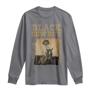 Bill Pickett Long Sleeve Shirt Black Cowboy Western Legend Vintage TS02 Charcoal Print Your Wear