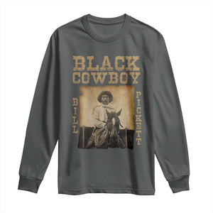 Bill Pickett Long Sleeve Shirt Black Cowboy Western Legend Vintage TS02 Dark Heather Print Your Wear