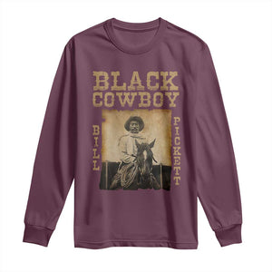 Bill Pickett Long Sleeve Shirt Black Cowboy Western Legend Vintage TS02 Maroon Print Your Wear