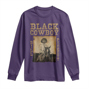 Bill Pickett Long Sleeve Shirt Black Cowboy Western Legend Vintage TS02 Purple Print Your Wear