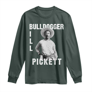 Bill Pickett Long Sleeve Shirt Bulldogger Black Cowboy Western Legend Vintage TS02 Dark Forest Green Print Your Wear
