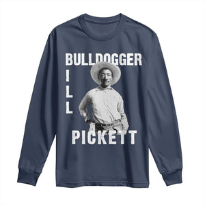 Bill Pickett Long Sleeve Shirt Bulldogger Black Cowboy Western Legend Vintage TS02 Navy Print Your Wear