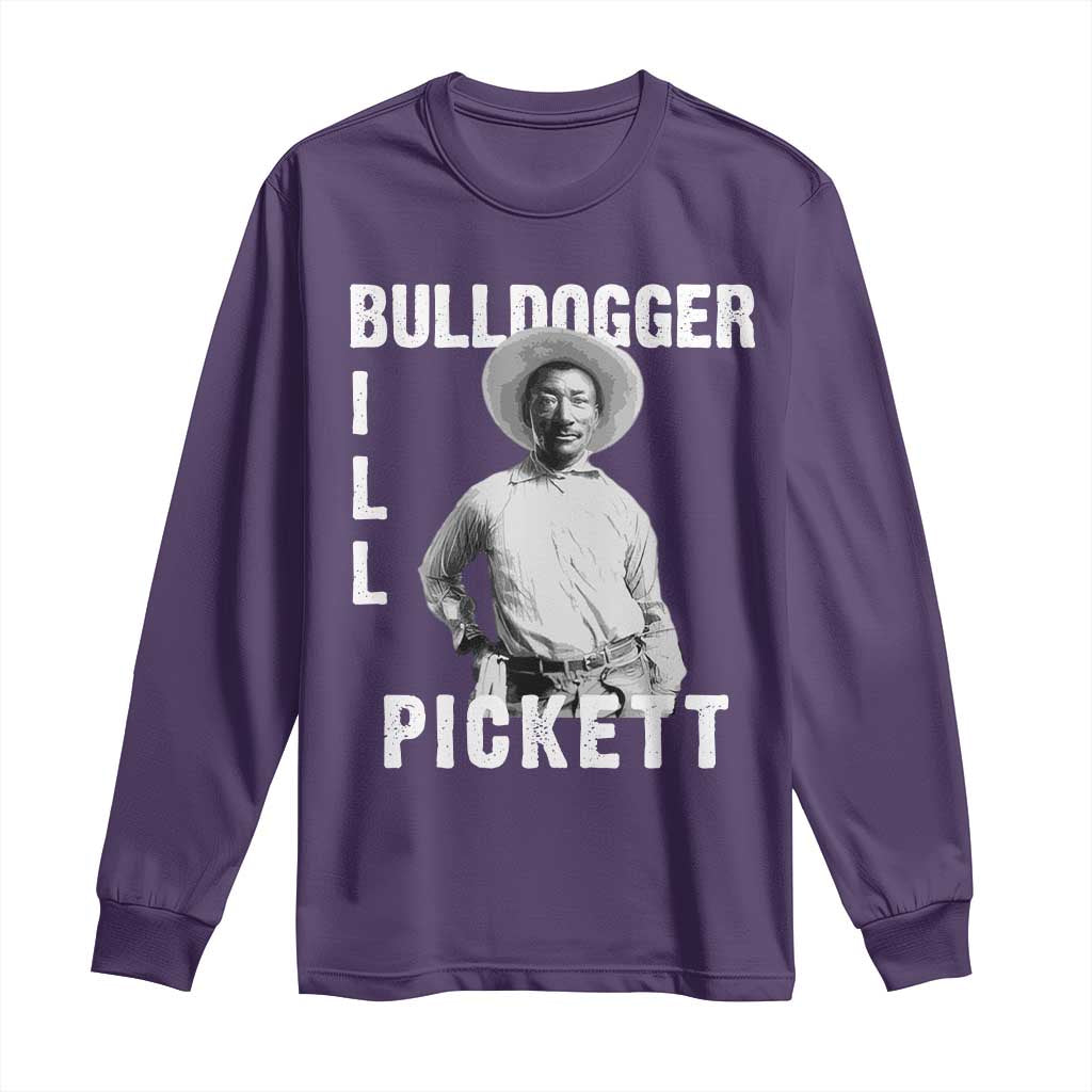 Bill Pickett Long Sleeve Shirt Bulldogger Black Cowboy Western Legend Vintage TS02 Purple Print Your Wear
