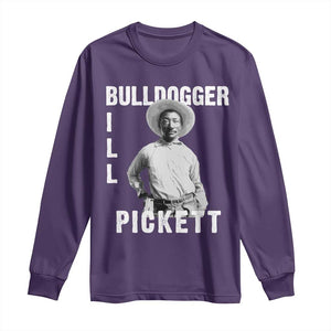 Bill Pickett Long Sleeve Shirt Bulldogger Black Cowboy Western Legend Vintage TS02 Purple Print Your Wear