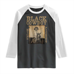Bill Pickett Raglan Shirt Black Cowboy Western Legend Vintage TS02 Black White Print Your Wear