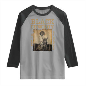 Bill Pickett Raglan Shirt Black Cowboy Western Legend Vintage TS02 Sport Gray Black Print Your Wear