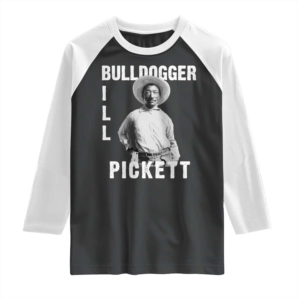 Bill Pickett Raglan Shirt Bulldogger Black Cowboy Western Legend Vintage TS02 Black White Print Your Wear